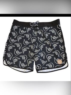 Like new! Of One Sea Men’s Retro Boardshorts in Black Shaka SZ 38